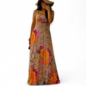 Rare Vintage H&M Colorful Floral Maxi Dress